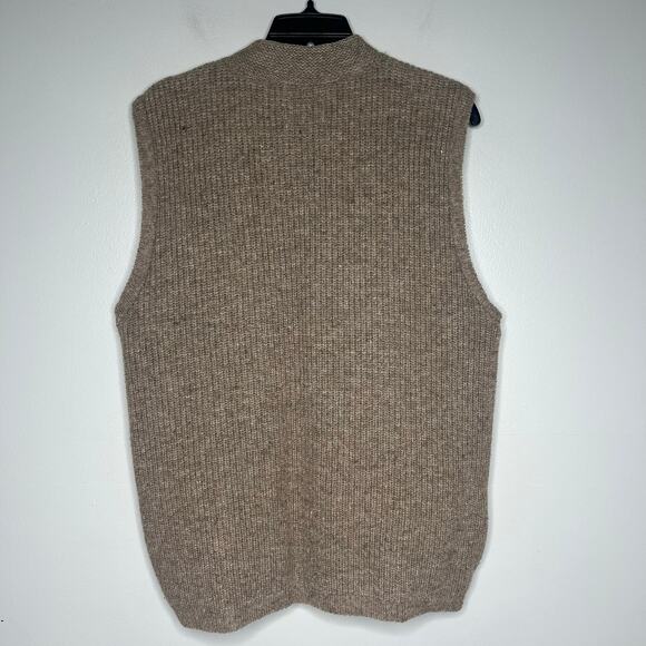 Vintage REI Brown Wool Sleeveless Zip-Up Cardigan Sweater Vest Mens M Ivy League - Picture 7 of 11